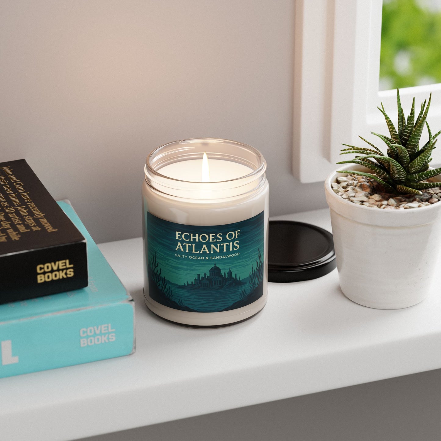 Echoes of Atlantis Soy Candle, Salty Ocean & Sandalwood, Relaxation Gift, Home Decor, Aromatherapy, Ocean Vibes, Wax Candle