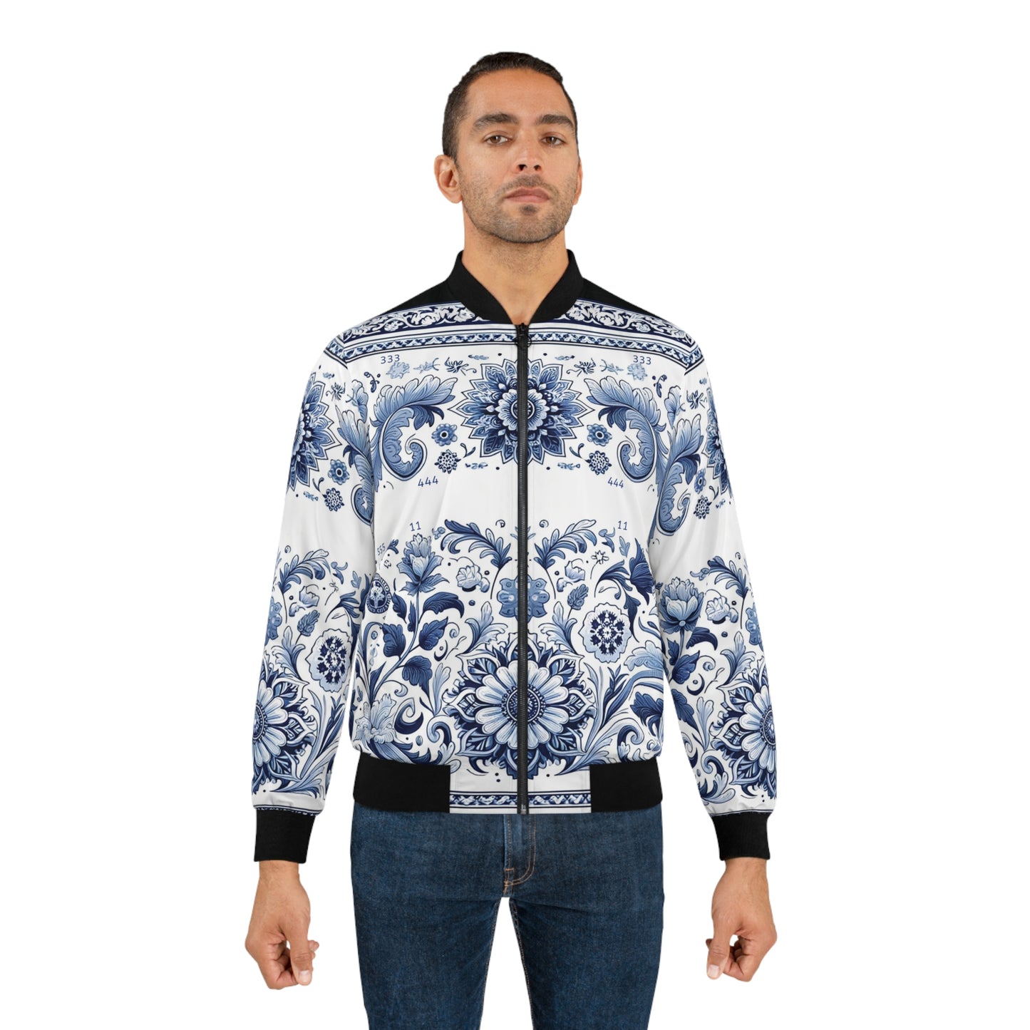 Porcelain Elegance Bomber Jacket