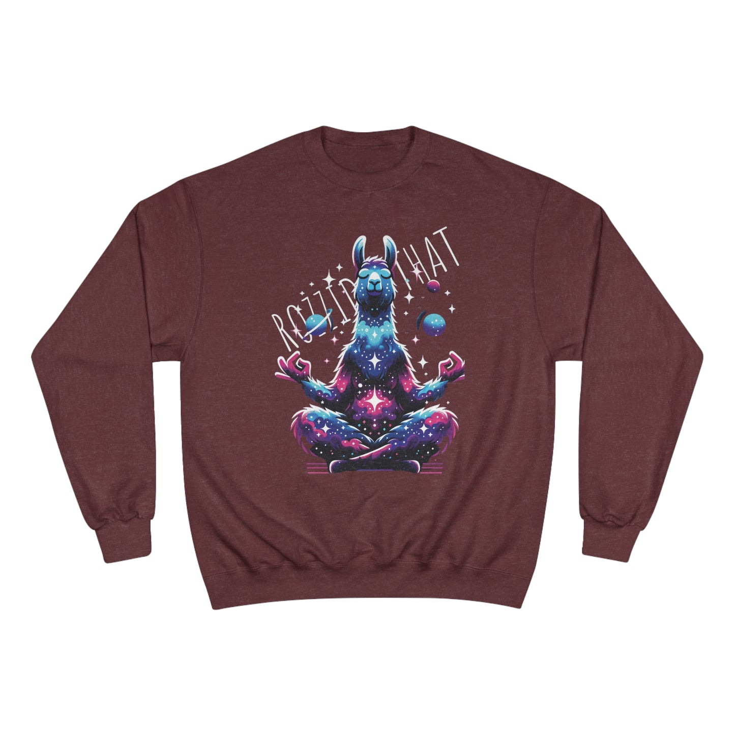 Celestial Llama eco crewneck sweatshirt Champion X RozziDidThat