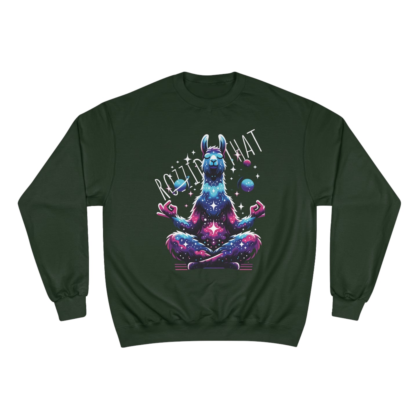 Celestial Llama eco crewneck sweatshirt Champion X RozziDidThat