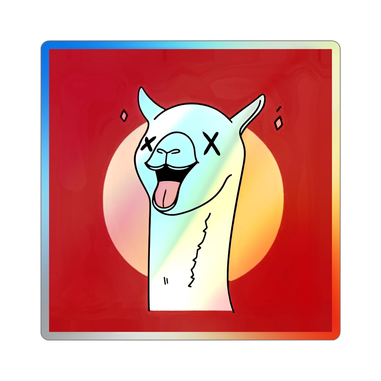 Laughing Llama Holographic Sticker