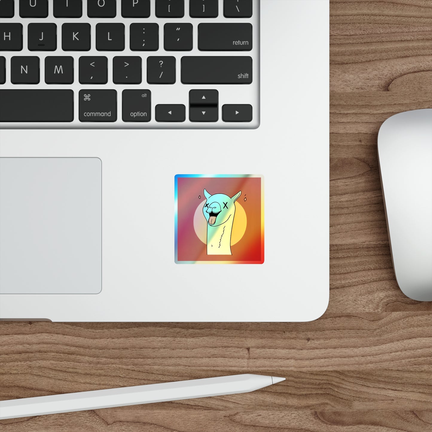 Laughing Llama Holographic Sticker