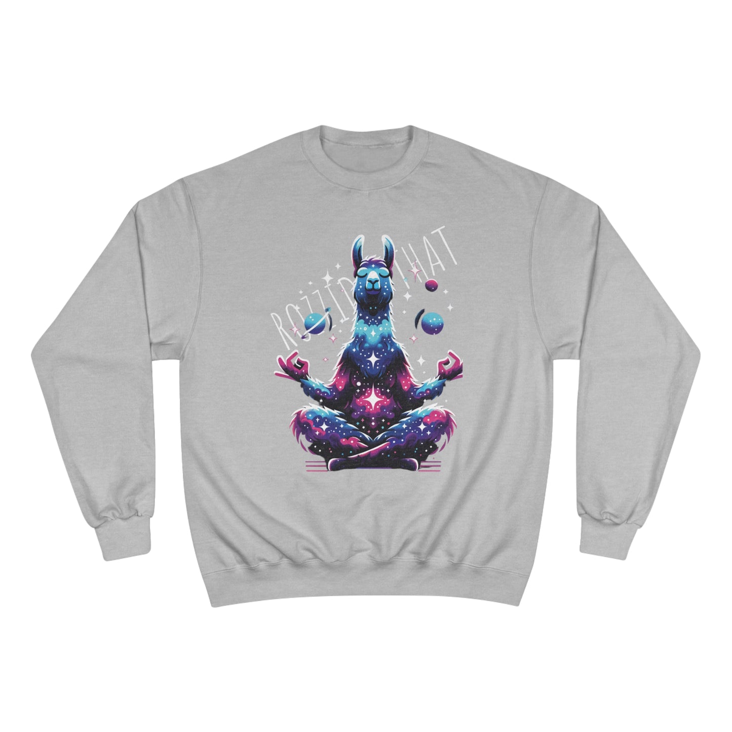 Celestial Llama eco crewneck sweatshirt Champion X RozziDidThat