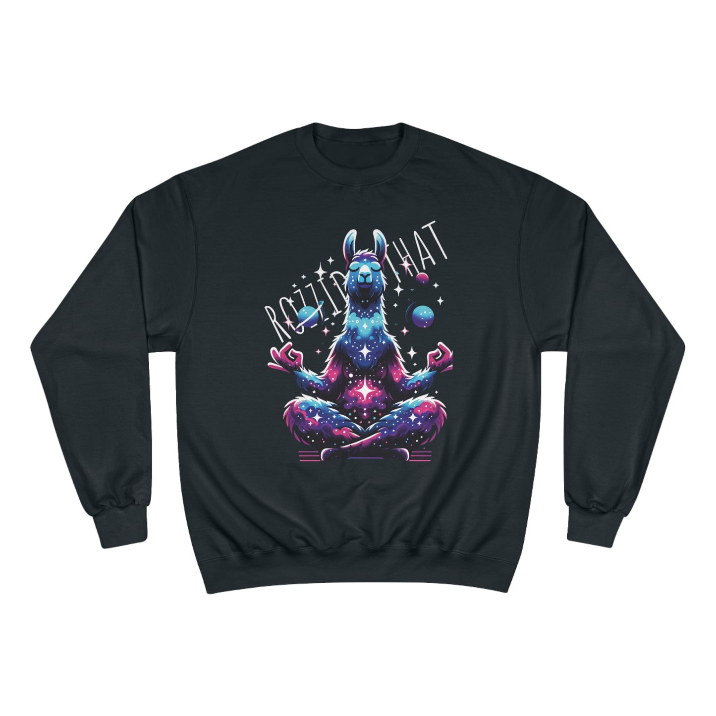 Celestial Llama eco crewneck sweatshirt Champion X RozziDidThat
