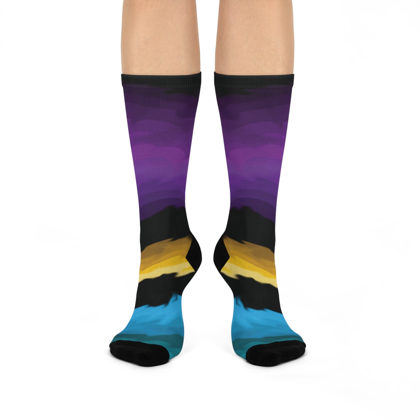 Vibrant Horizon Cushioned Crew Socks