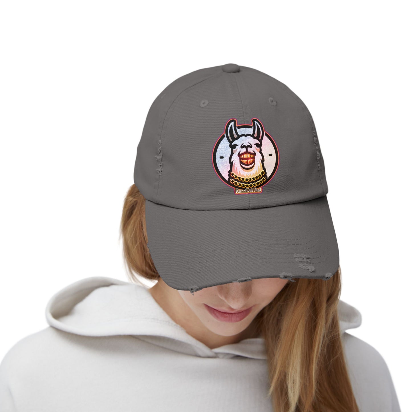 Laughing Llama Distressed Hat